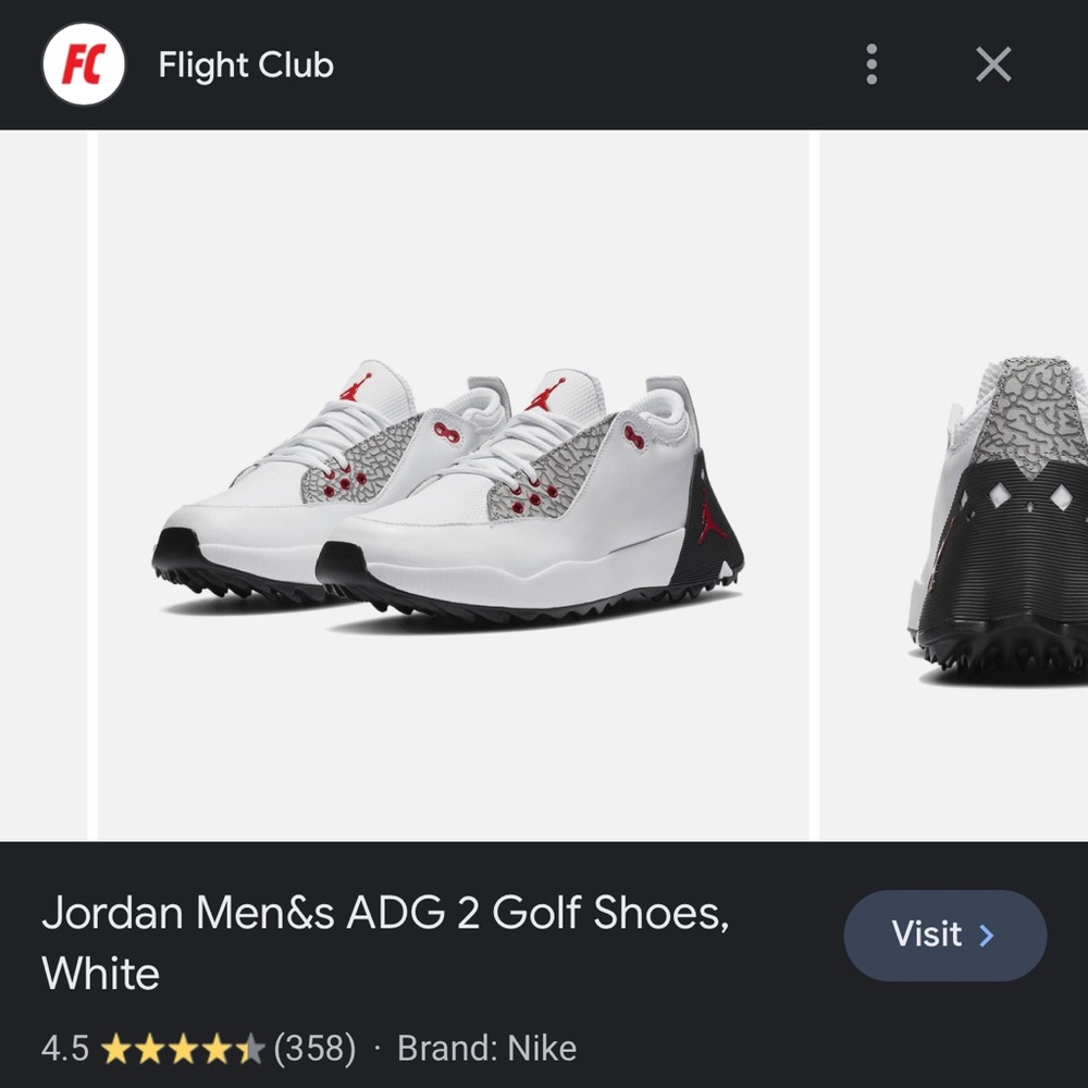 Jordan Men's ADG 2 Golf Shoes White Red Black